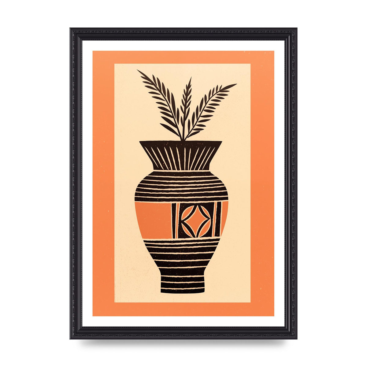 Boho Vase Outline Bold Lines Grainy Finish