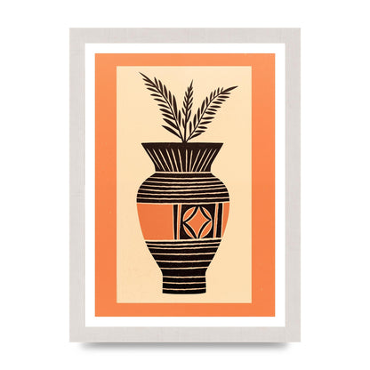 Boho Vase Outline Bold Lines Grainy Finish
