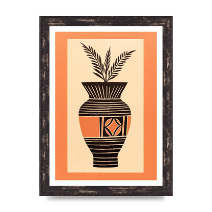Boho Vase Outline Bold Lines Grainy Finish