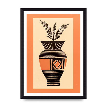 Boho Vase Outline Bold Lines Grainy Finish