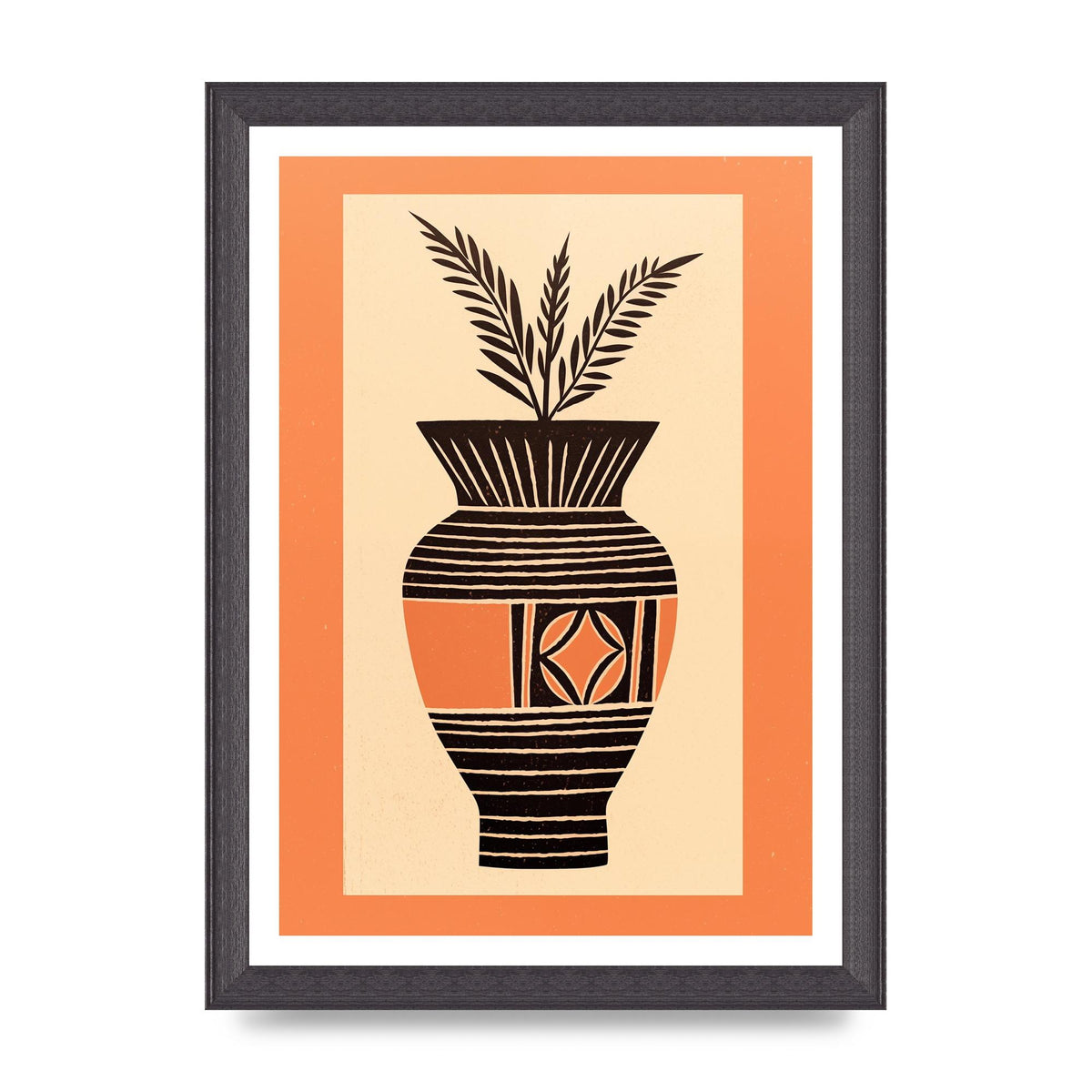 Boho Vase Outline Bold Lines Grainy Finish