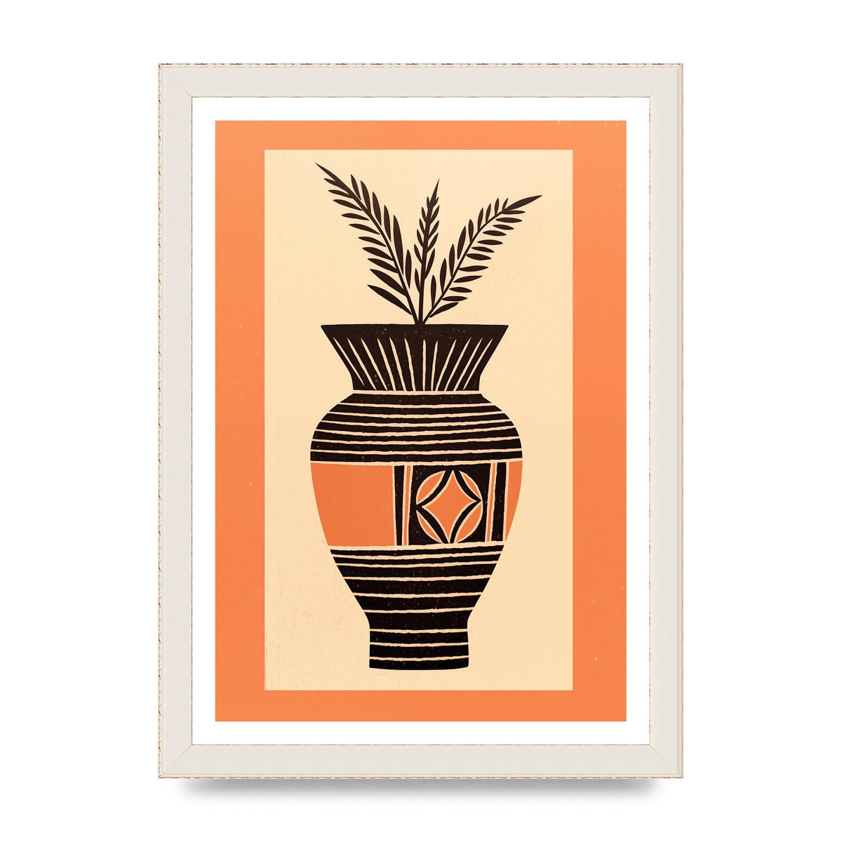 Boho Vase Outline Bold Lines Grainy Finish