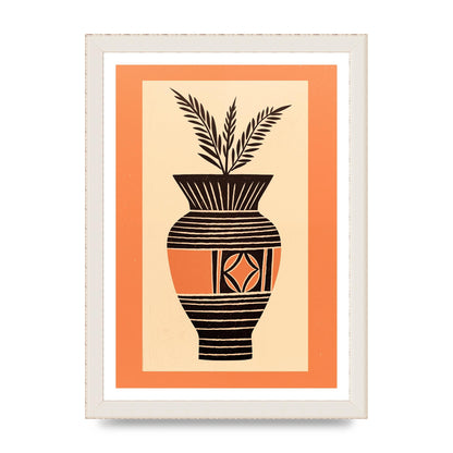 Boho Vase Outline Bold Lines Grainy Finish