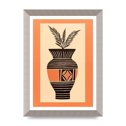 Boho Vase Outline Bold Lines Grainy Finish