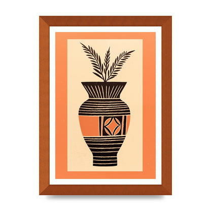 Boho Vase Outline Bold Lines Grainy Finish
