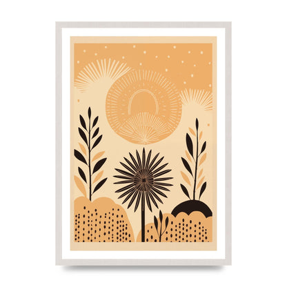 Light Brown Boho Sun Creamy Background