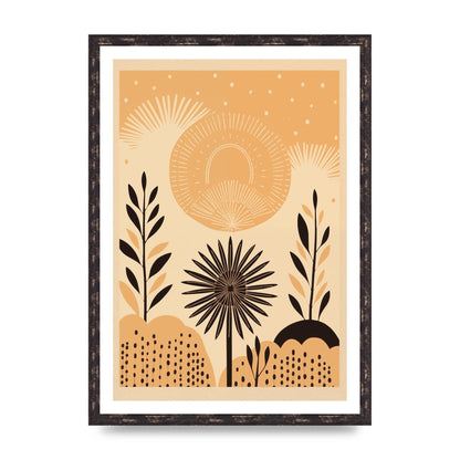 Light Brown Boho Sun Creamy Background
