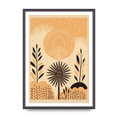 Light Brown Boho Sun Creamy Background