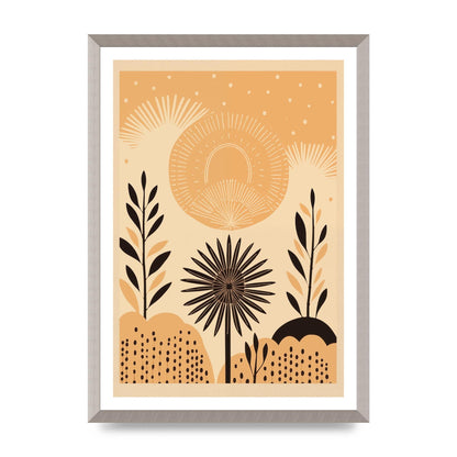 Light Brown Boho Sun Creamy Background