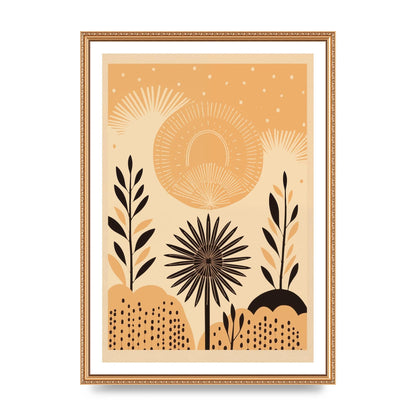 Light Brown Boho Sun Creamy Background