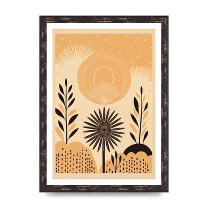 Light Brown Boho Sun Creamy Background