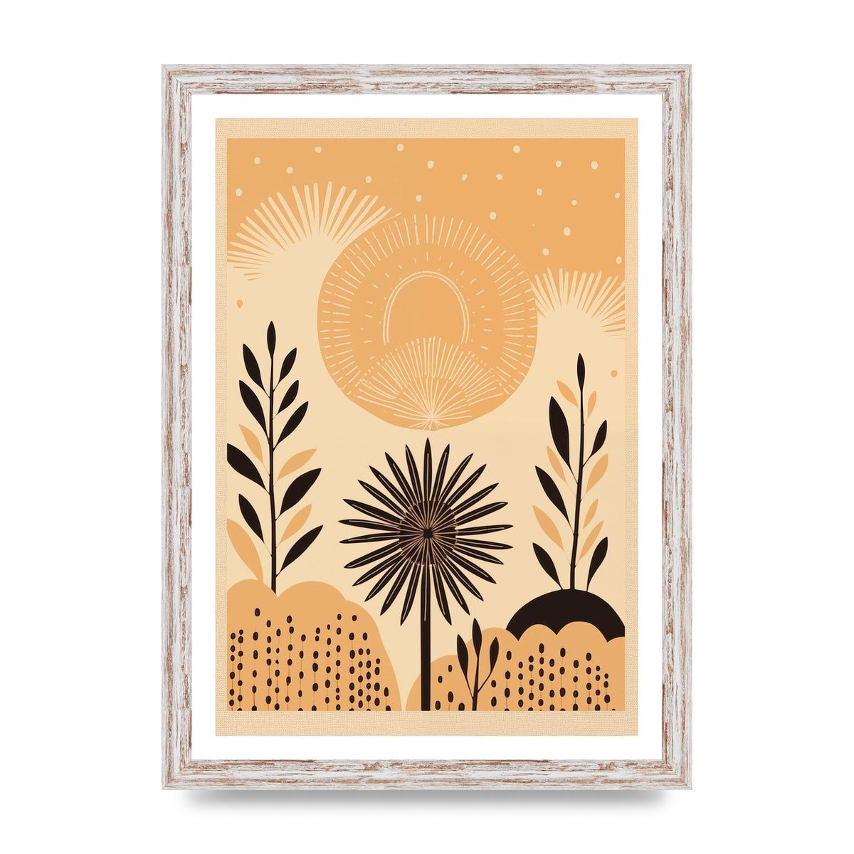 Light Brown Boho Sun Creamy Background