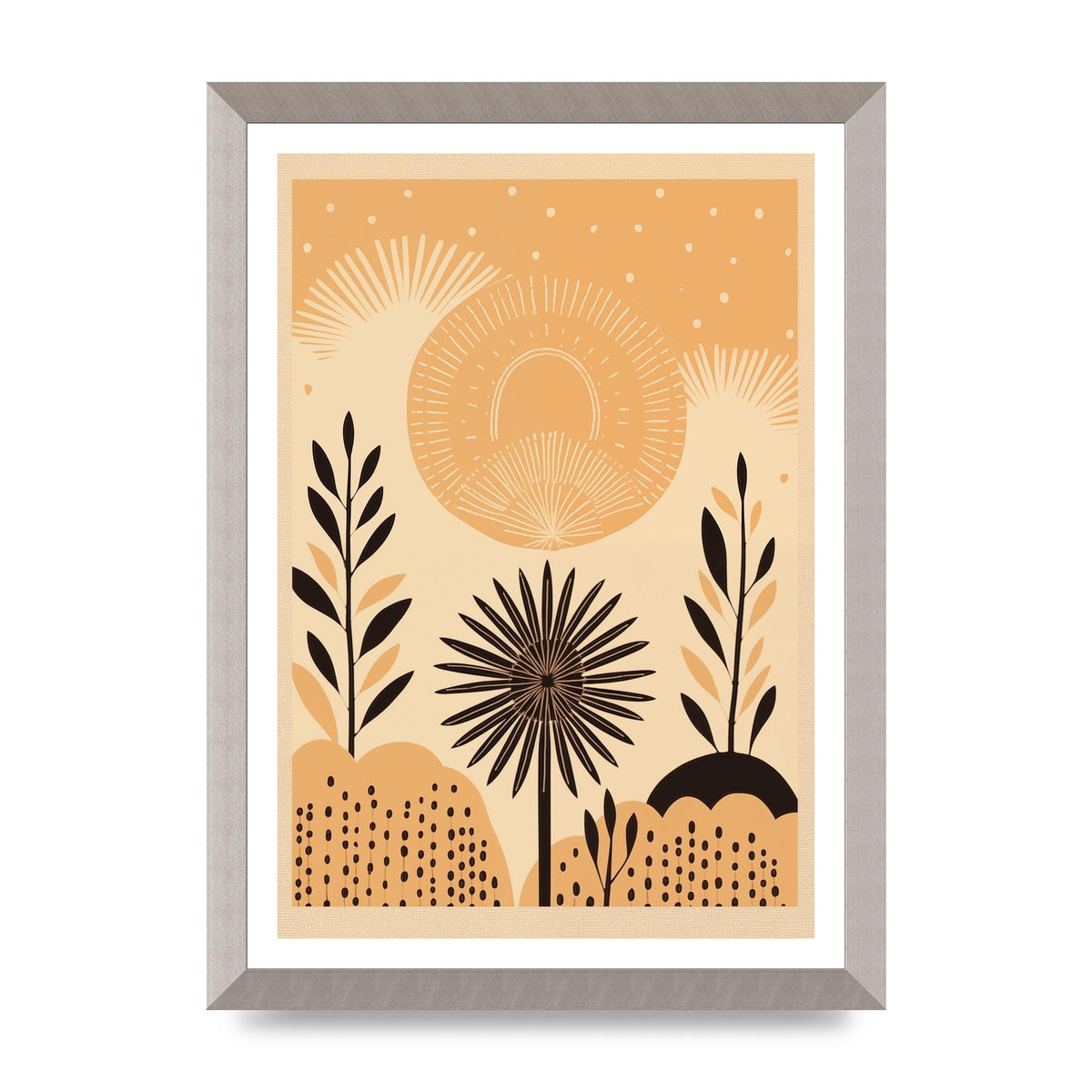 Light Brown Boho Sun Creamy Background