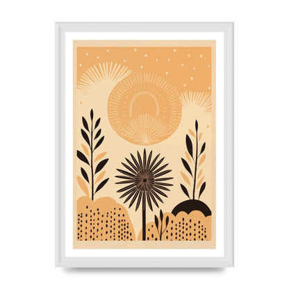 Light Brown Boho Sun Creamy Background