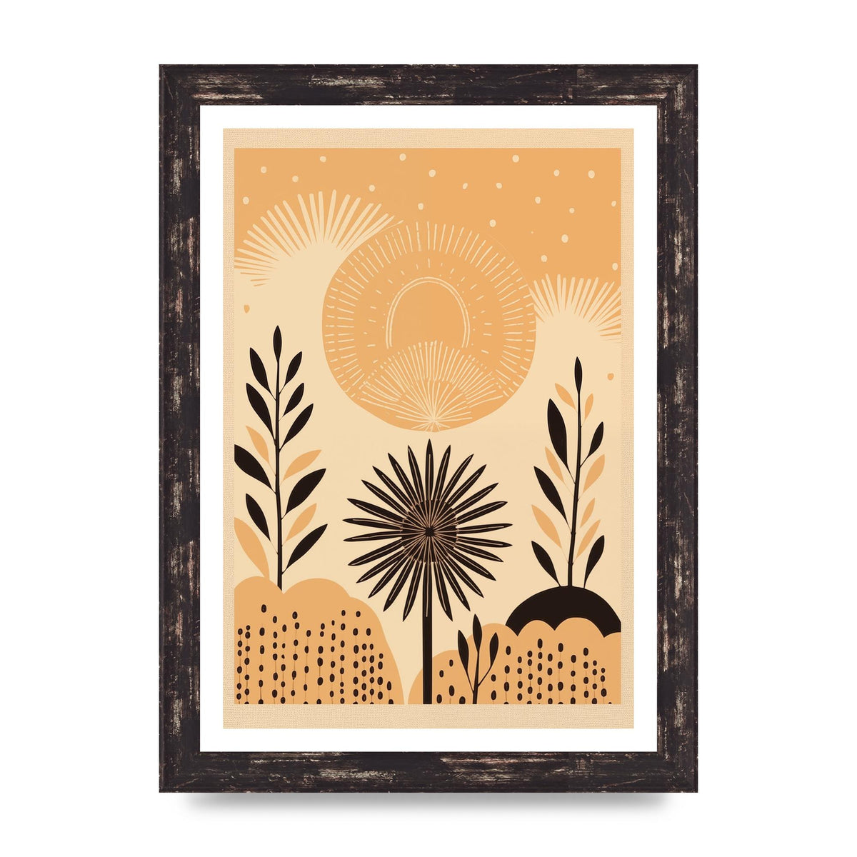 Light Brown Boho Sun Creamy Background