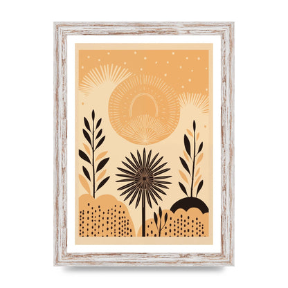 Light Brown Boho Sun Creamy Background