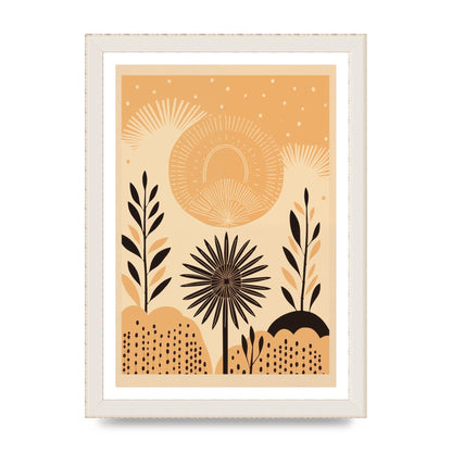 Light Brown Boho Sun Creamy Background