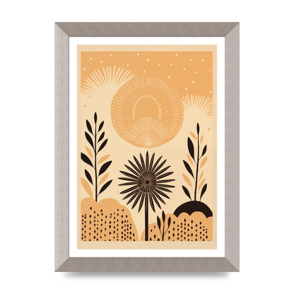 Light Brown Boho Sun Creamy Background