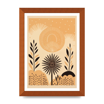 Light Brown Boho Sun Creamy Background