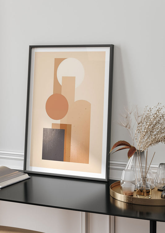 Geometric Serenity Beige and Cream Boho Print
