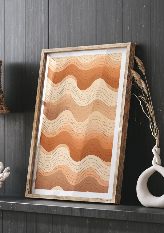 Boho Waves Tranquil Beige and Brown Hues