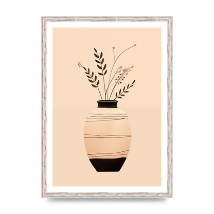 Boho Elegance Vase in Light Brown and Black