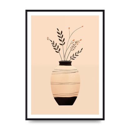 Boho Elegance Vase in Light Brown and Black