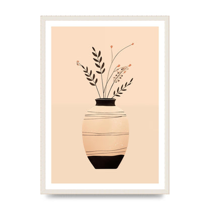 Boho Elegance Vase in Light Brown and Black