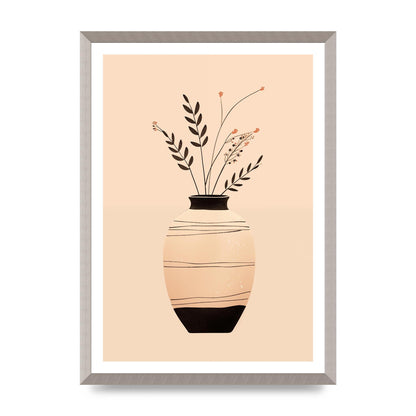 Boho Elegance Vase in Light Brown and Black