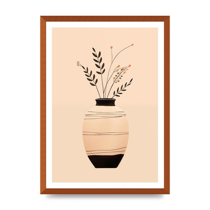 Boho Elegance Vase in Light Brown and Black