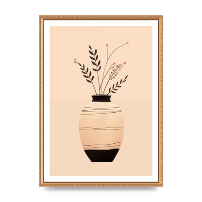Boho Elegance Vase in Light Brown and Black