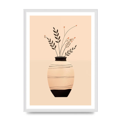 Boho Elegance Vase in Light Brown and Black