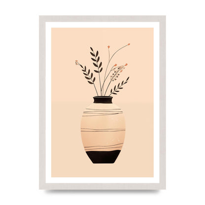 Boho Elegance Vase in Light Brown and Black