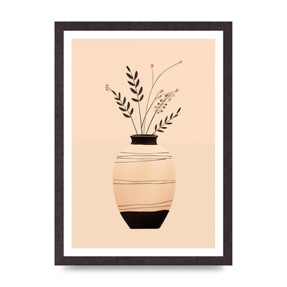 Boho Elegance Vase in Light Brown and Black