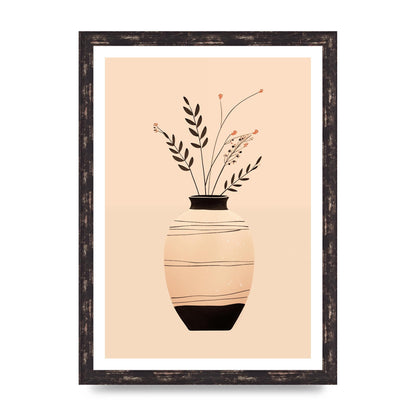 Boho Elegance Vase in Light Brown and Black