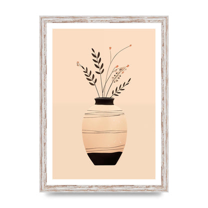 Boho Elegance Vase in Light Brown and Black