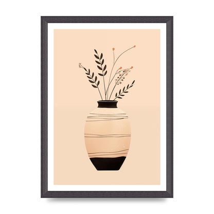Boho Elegance Vase in Light Brown and Black