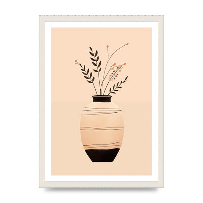 Boho Elegance Vase in Light Brown and Black