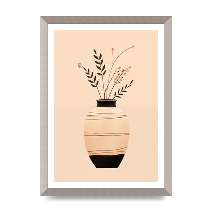 Boho Elegance Vase in Light Brown and Black
