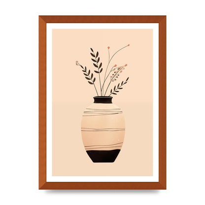 Boho Elegance Vase in Light Brown and Black