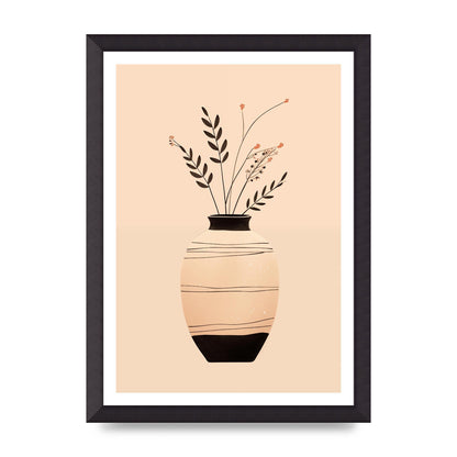 Boho Elegance Vase in Light Brown and Black