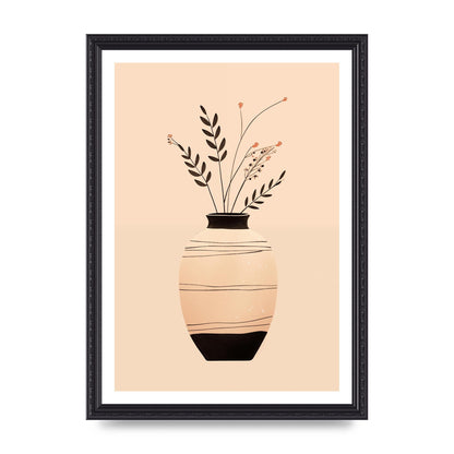 Boho Elegance Vase in Light Brown and Black