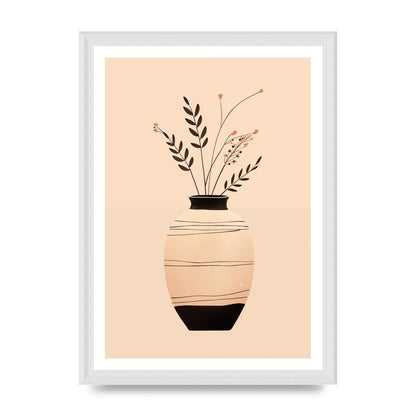 Boho Elegance Vase in Light Brown and Black