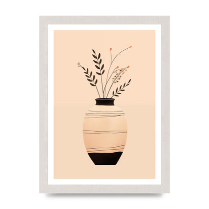 Boho Elegance Vase in Light Brown and Black