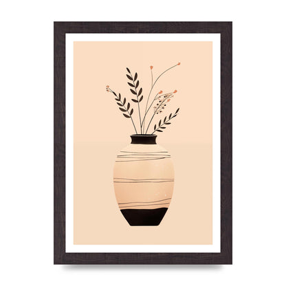 Boho Elegance Vase in Light Brown and Black