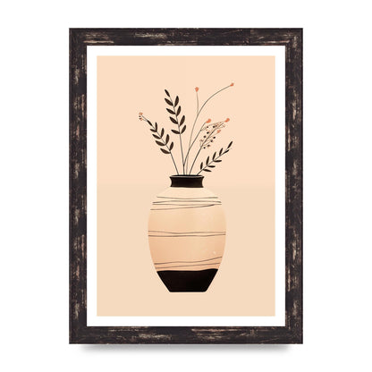 Boho Elegance Vase in Light Brown and Black