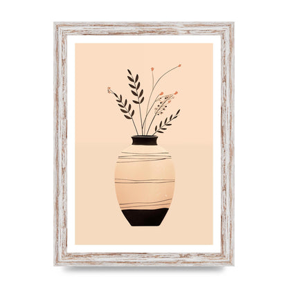 Boho Elegance Vase in Light Brown and Black