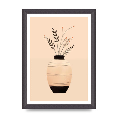 Boho Elegance Vase in Light Brown and Black