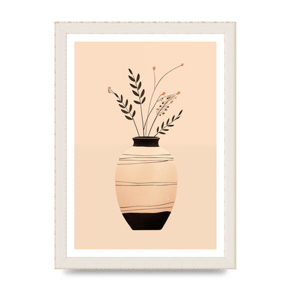 Boho Elegance Vase in Light Brown and Black