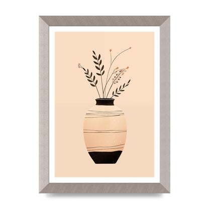 Boho Elegance Vase in Light Brown and Black